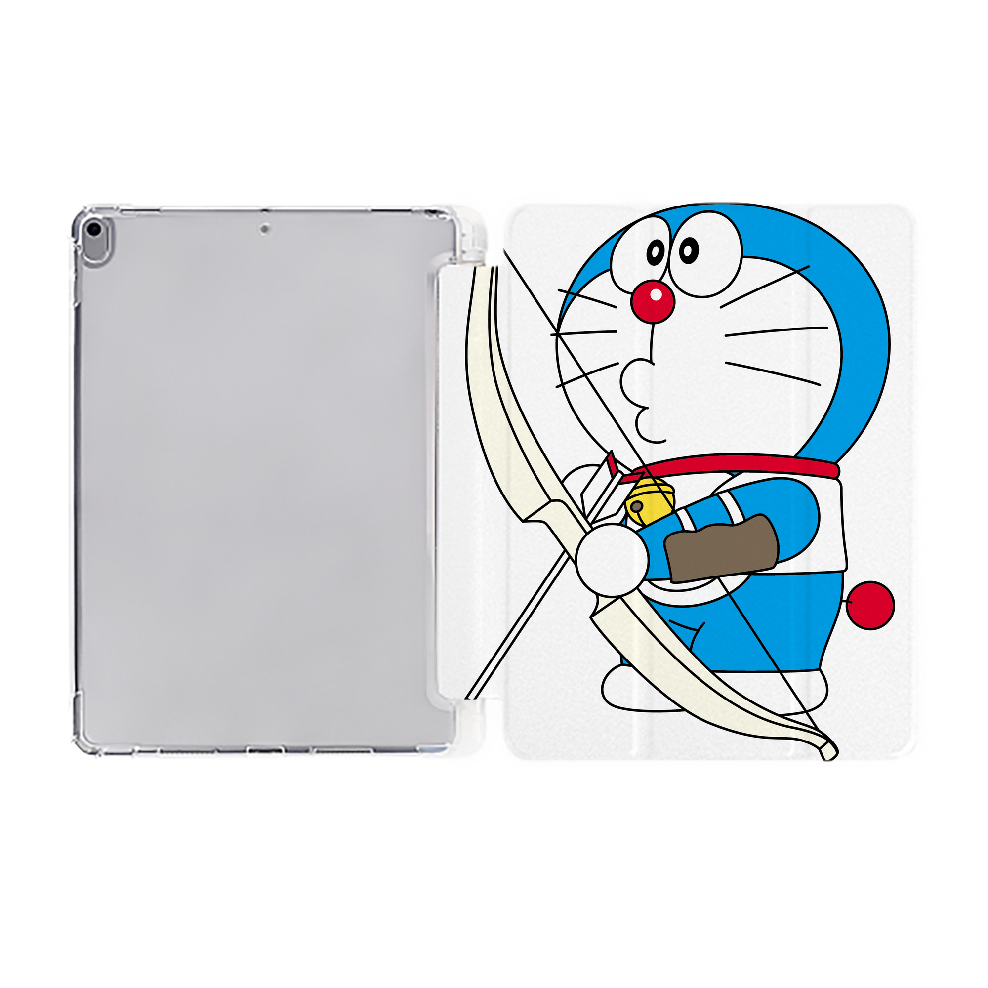 （画像用） ドラえもん Doraemon IPad ケース ペン収納付き 三つ折りスタンド PUレザー×シリコン 対応機種9.5/10.5/10.9インチ